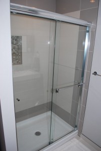 Framed glass shower
